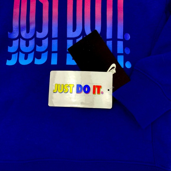 Nike Boys Long Sleeve Pullover Hoodie, Deep Royal Blue NWT - Picture 3 of 5